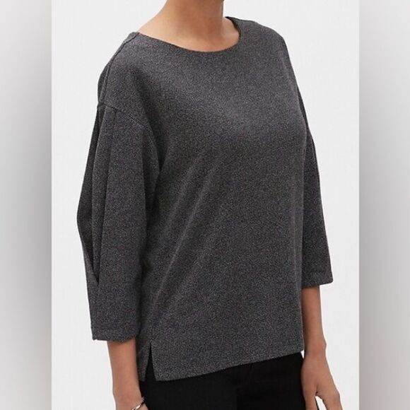 Banana Republic Factory 3/4 Envelope Sleeve Gray Drop Shoulder Blouse Top. Large - Picture 1 of 8